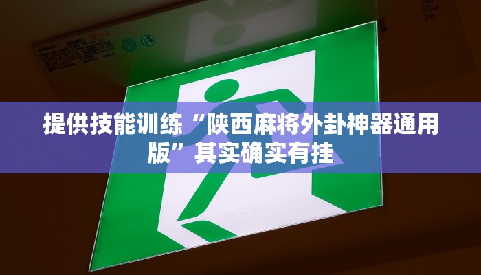 提供技能训练“陕西麻将外卦神器通用版”其实确实有挂
